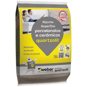 Rejunte Porcelanatos e Cerâmicas Marfim 1kg - Quartzolit - Imagem 1