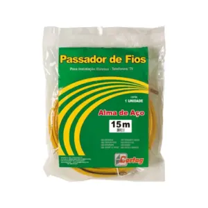 Passador de Fios Alma Aço 15 M Emb, Plástica Cortag Amarelo - Imagem 1