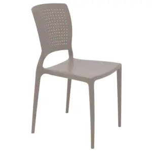 Cadeira Safira Summa em Polipropileno e Fibra de Vidro Camurça