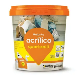 Rejunte Acrílico Cinza Platina 6 Potes de 1kg - Quartzolit - Imagem 1