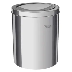 Lixeira Inox com Acabamento Polido e Tampa Basculante Tramontina Swing 5l