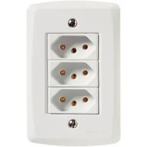 Conjunto 4 X 2 com 3 Tomadas 2p+t 20a 250v Lux2 Branco - Tramontina - Imagem 2