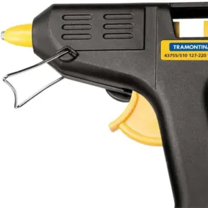 Pistola Elétrica para Cola Quente 12w Bivolt Preta e Amarela - Imagem 2