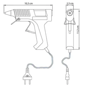 Pistola Elétrica para Cola Quente 12w Bivolt Preta e Amarela - Imagem 3