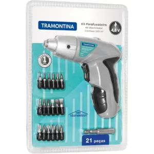 Parafusadeira a Bateria Tramontina 1/4" 4,8v Bivolt 21 Pç - Imagem 3