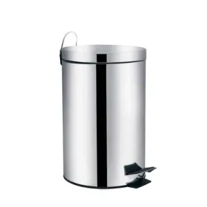 Lixeira ágata de Pedal com Tampa com Capacidade de 3 Litros na Cor Cromada - Imagem 4