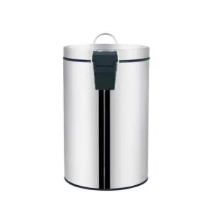 Lixeira ágata de Pedal com Tampa com Capacidade de 3 Litros na Cor Cromada - Imagem 7