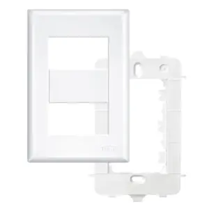 Placa 4x2 com Suporte 2 Módulos Distanciados Horizontais Evidence Branco
