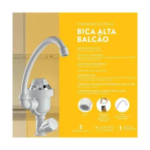 Torneira Elétrica Bica Alta Bancada 220v 4400w Teb244 Sintex - Imagem 2