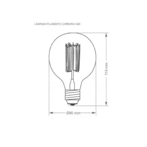 Lamp Filamento de Carbono Taschibra G80 40w 220v - Imagem 4