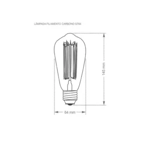 Lamp Filamento de Carbono Taschibra St64 40w 220v - Imagem 3