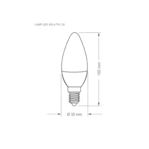 Lamp Led Vela Tvl 25 Clara 3w 6500k E14 com Adapt. E27 - Imagem 2