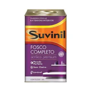 Tinta Acrílica Fosco Branco Neve 18 Litros - 53398863 - Suvinil - Tinta Acrílica Fosco Branco Neve 18 Litros - 53398863 - Suvinil - Imagem 1