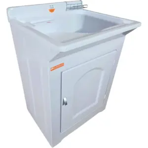 Tanque de Lavanderia 40l Externo com Esfregadeira Lateral Cor:branco