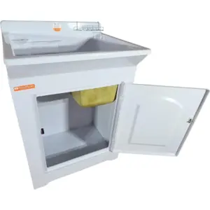Tanque de Lavanderia 40l Externo com Esfregadeira Lateral Cor:branco - Imagem 5
