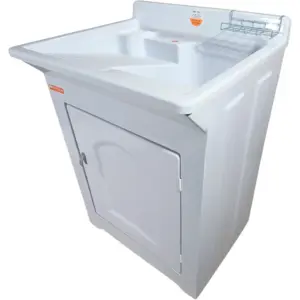 Tanque de Lavanderia 40l Externo com Esfregadeira Lateral Cor:branco - Imagem 7
