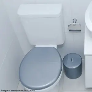 Assento Almofadado Oval Prata - Imagem 2