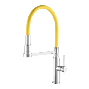 Misturador Monocomando para Cozinha Gourmet de Balcão 2884 Cromado/amarelo Minimal Meber