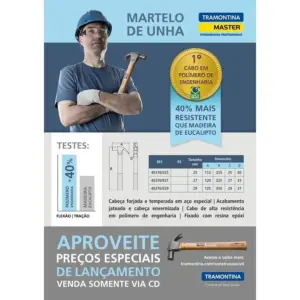 Martelo de Unha 27mm com Cabo em Polímero de Engenharia - Tramontina - Imagem 6