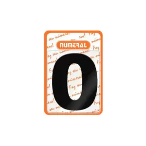 Algarismo 0 Numeral 125mm Preto 600-0 - Imagem 1