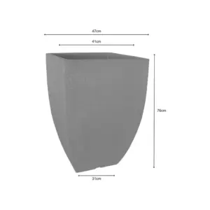 Vaso Quadrado Moderno 48 Japi Quadrado Moderno Cimento - Imagem 3