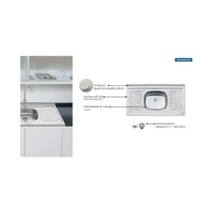 Pia de Apoio em Aço Inox 105x52cm, Tramontina, 93040527 - Imagem 3