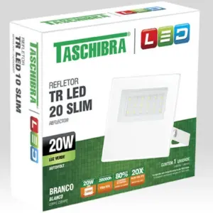 Refletor de Led Tr Slim 20w Branco 6500k Bivolt - Taschibra - Imagem 3
