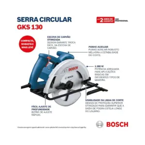 Bosch Serra Circular Gks 130 220v + 1 Disco de Corte - Imagem 5