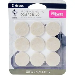 Protetor Adesivo Feltro, 9 Peças, Bege, Pincéis Atlas - Imagem 1