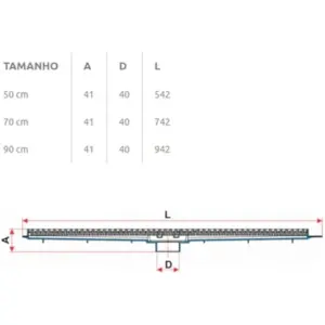 Ralo Linear com Grelha 70cm Branca - Imagem 7