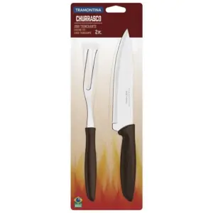 Jogo Trinchante Plenus com Lâminas em Aço Inox e Cabos de Polipropileno Marrom 2 Peças - Tramontina - Imagem 2