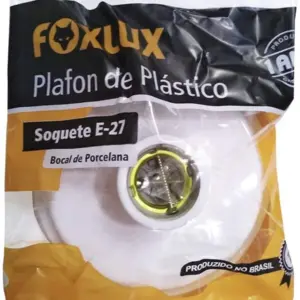 Plafon de Plástico com Bocal em Porcelana E-27 - Foxlux - Imagem 3