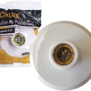 Plafon de Plástico com Bocal em Porcelana E-27 - Foxlux - Imagem 4
