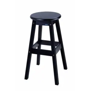 Banqueta Alta em Madeira Pinus Preta