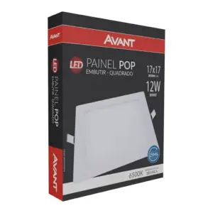 Painel Plafon Led 12w de Embutir Quadrado 17 Cm, Bivolt, 6500k Luz Branco Frio - Avant - Imagem 3