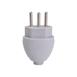 Plugue 2p+t 10a/250v Branco - Imagem 1