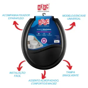 Assento Almofadado Preto - Herc - Imagem 2