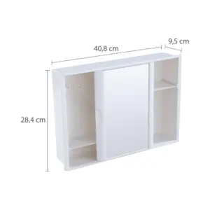 Armario Banheiro Astra 28.4 X 40.8 X 9.5 Branco C/porta de Correr A21 - Imagem 2
