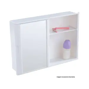 Armario Banheiro Astra 28.4 X 40.8 X 9.5 Branco C/porta de Correr A21 - Imagem 5