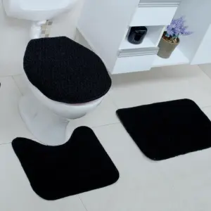 Kit de Tapetes Slim 3 Peças em Polipropileno para área Seca Preto 1 - Imagem 3