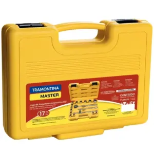 Jogo de Soquetes Estriados Encaixe 1/2 em Aço com Acabamento Cromado e Maleta 17 Peças - Imagem 3