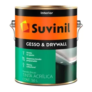 Tinta Acrílica para Gesso e Drywall Fosco Branco 3,6 Litros - Imagem 1