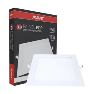 Painel de Embutir Led, 18w Bivolt, Quadrado, Branco