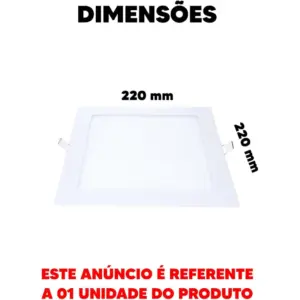 Painel de Embutir Led, 18w Bivolt, Quadrado, Branco - Imagem 3