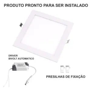 Led Painel Pop de Embutir Quadrado Avant 24w Bivolt, Quadrado, Branco - Imagem 3