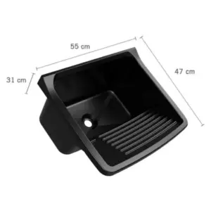 Tanque Plastico Simples 55x47x31 34l Preto Tq1/sc*pr1 Astra - Imagem 2