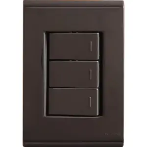 Conjunto 4x2 com 3 Interruptores Simples 10 a 250 V Tramontina Liz Grafite Tramontina