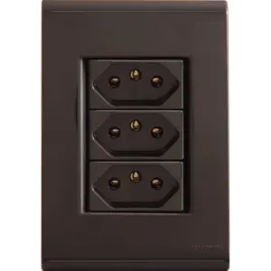 Conjunto 4x2 com 3 Tomadas 2p+t 10 a 250 V Tramontina Liz Grafite Tramontina