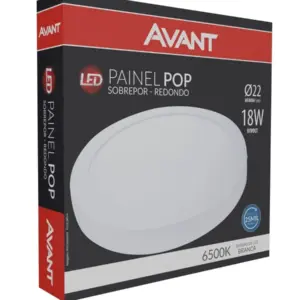 Painel de Led Pop Redondo para Sobrepor 22cm Luz Branca 6500k 18w Bivolt - Avant - Imagem 3