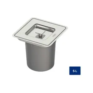 Lixeira de Embutir Tramontina Clean Square com Balde Plástico 5 L Aço Inox - Tramontina - Imagem 2